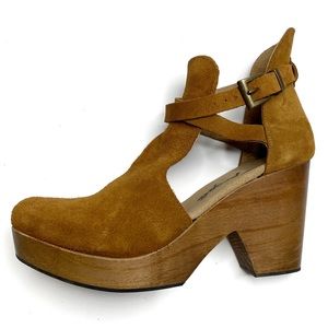 Free People Tan Suede Mules